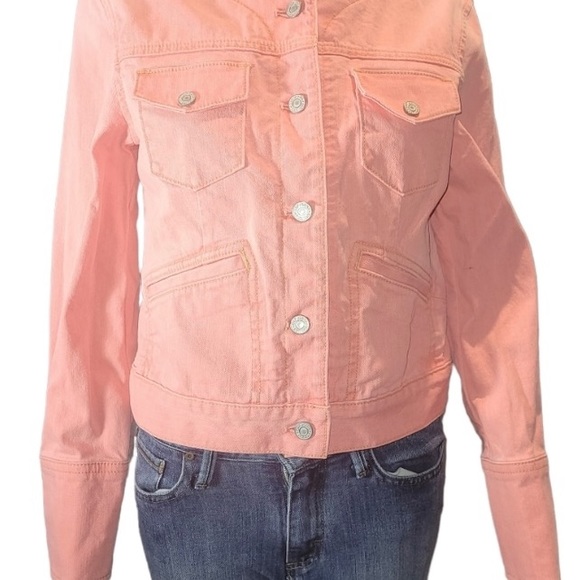🍑 Gap Beautiful Peach Color Jean Jacket Size Large - Picture 4 of 6